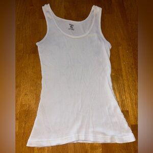 Vanity White Fitted Sleeveless Tank Top